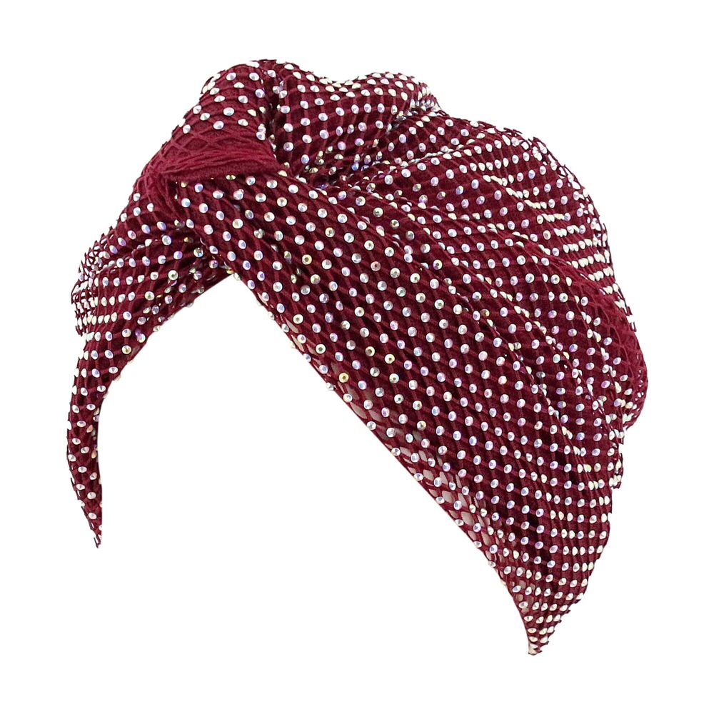 3259 African Pleated Twist Turban Headwrap Stretch Indian Hair Loss Hat